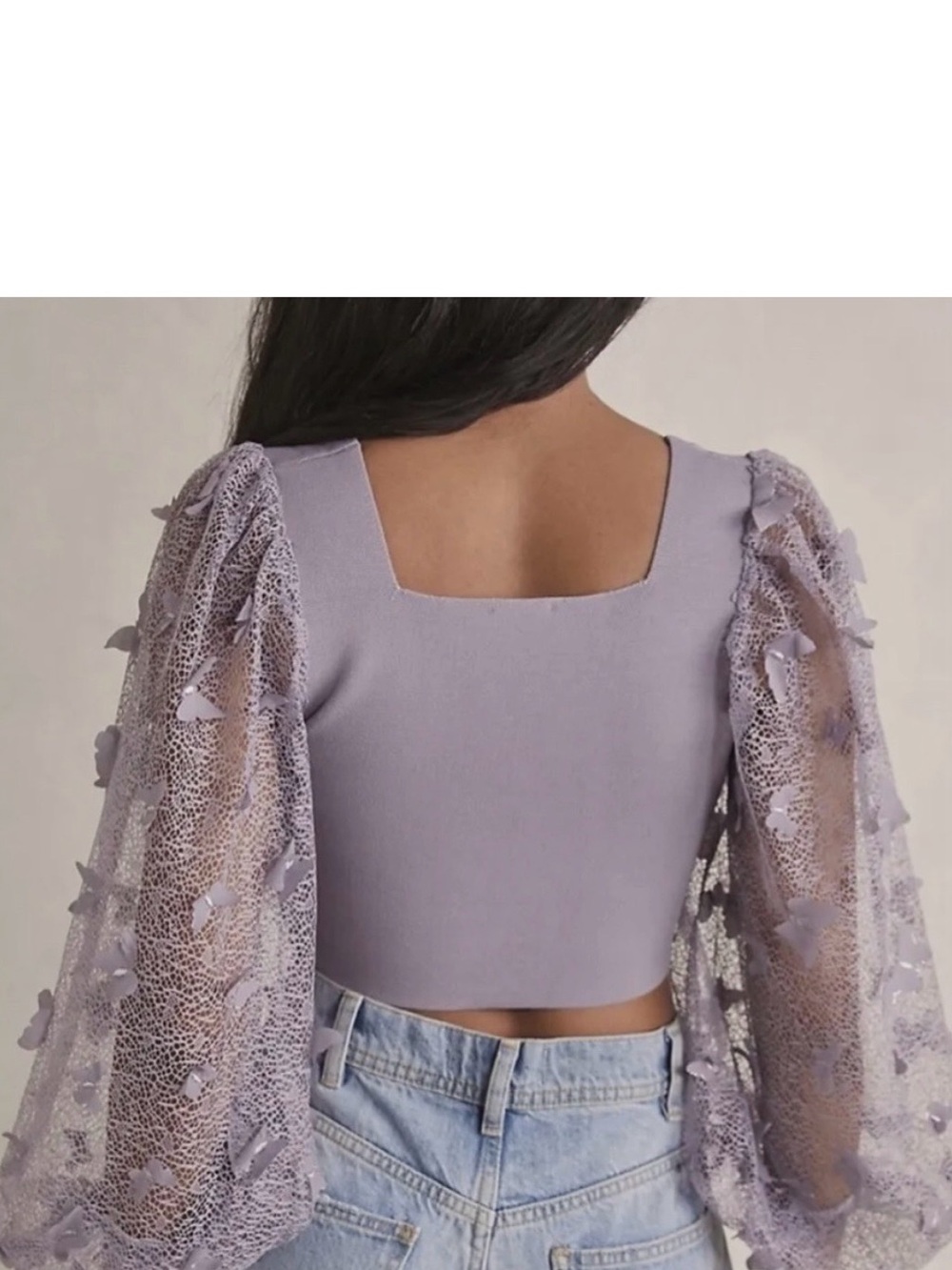 Free People Green Square-Neck Crop Top - Picture 2 of 9
